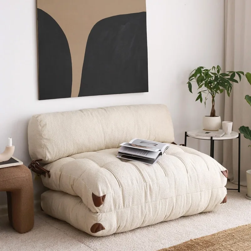 Canapea Extensibila 2 Locuri Salvador Fold Crem 120x79x75cm