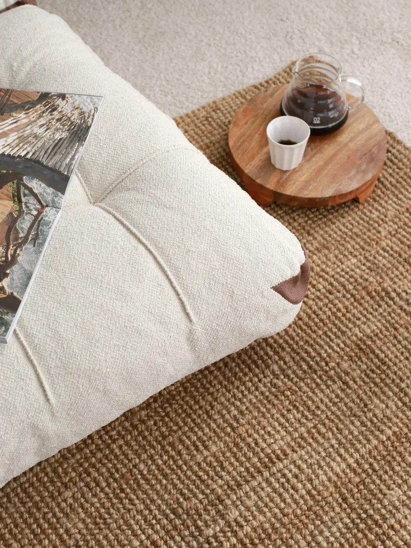 Canapea Extensibila 2 Locuri Salvador Fold Crem 120x79x75cm - imagine 4
