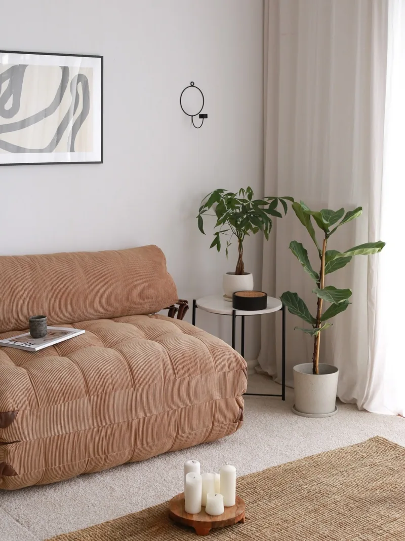 Canapea Extensibila 2 Locuri Salvador Fold Maro 120x79x75cm - imagine 4