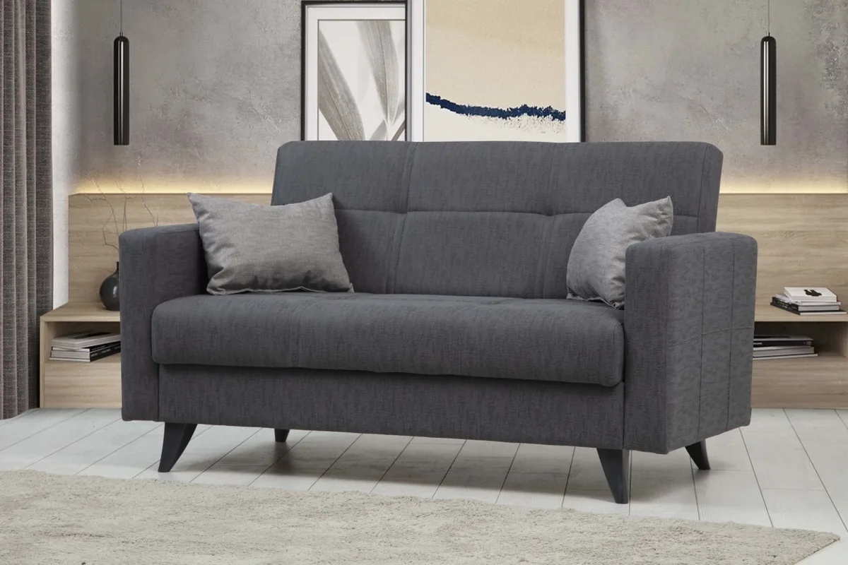 Canapea Extensibila 2 Locuri Salvador Nabulsi Gri Inchis 127x46cm - imagine 2