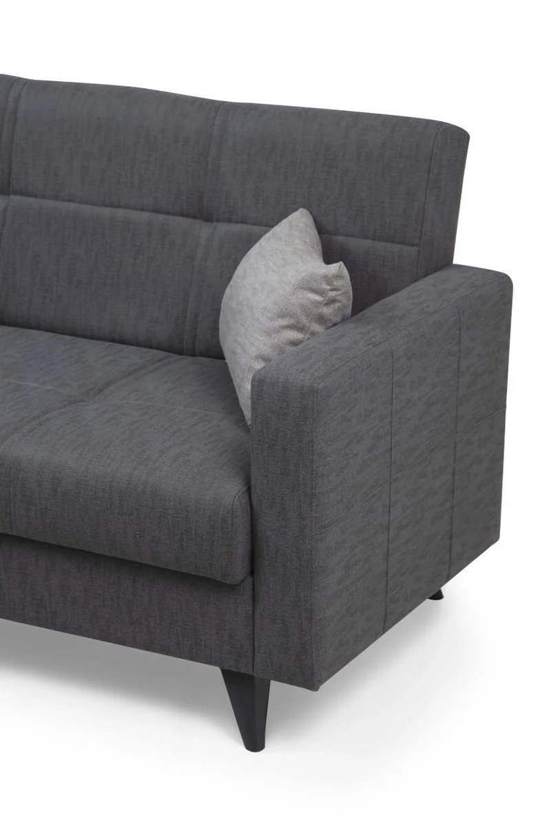 Canapea Extensibila 2 Locuri Salvador Nabulsi Gri Inchis 127x46cm - imagine 3