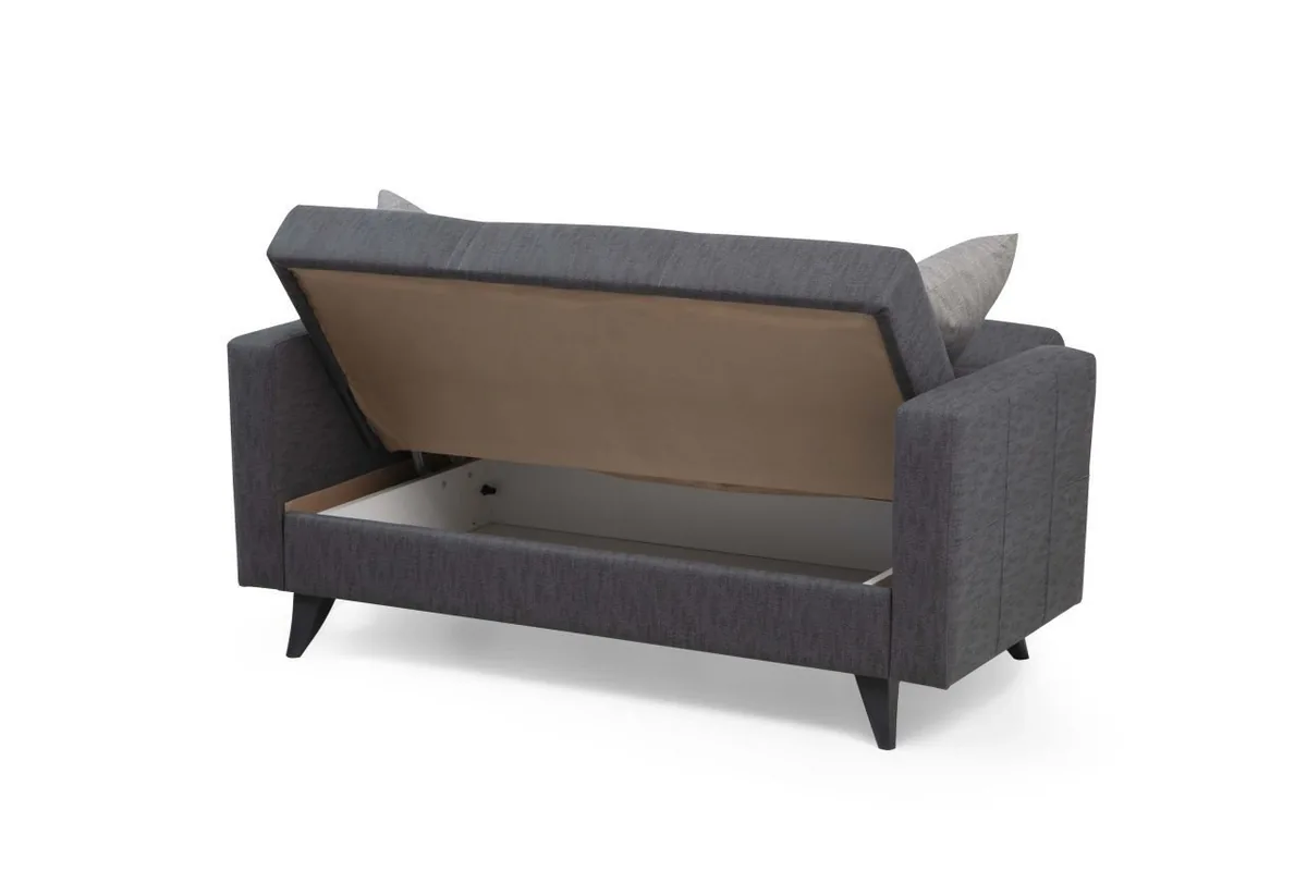 Canapea Extensibila 2 Locuri Salvador Nabulsi Gri Inchis 127x46cm - imagine 6