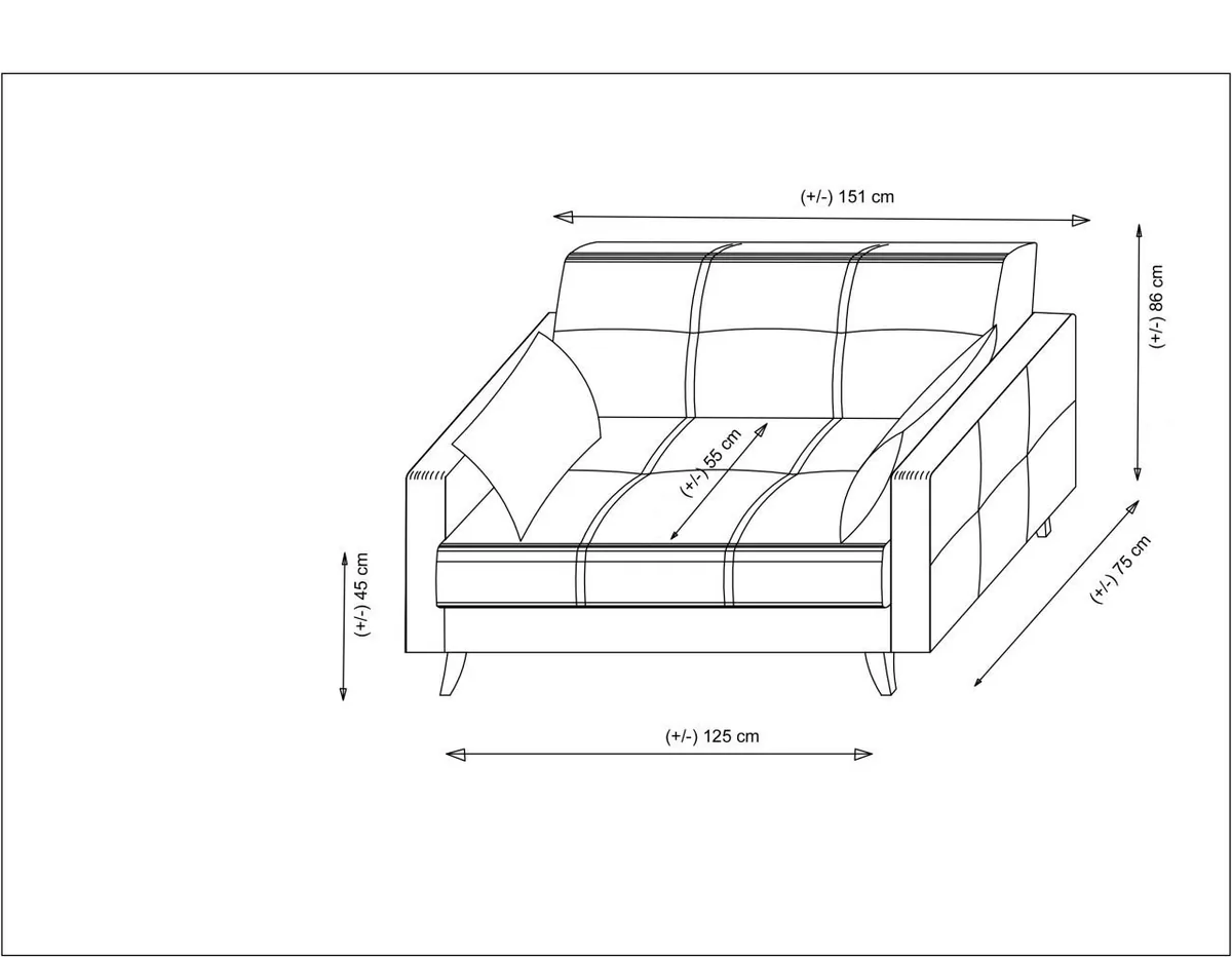 Canapea Extensibila 2 Locuri Salvador Nabulsi Gri Inchis 127x46cm - imagine 8