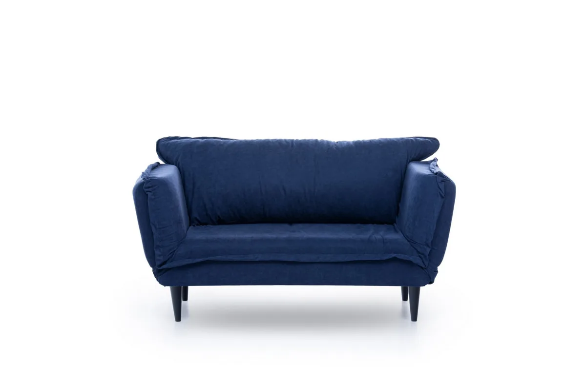 Canapea Extensibila 2 Locuri Salvador Rahim Albastru 150x80cm - imagine 3