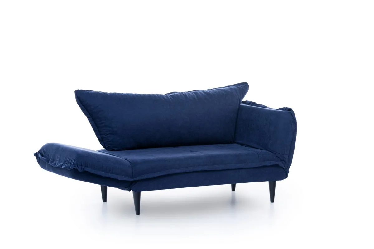Canapea Extensibila 2 Locuri Salvador Rahim Albastru 150x80cm - imagine 6