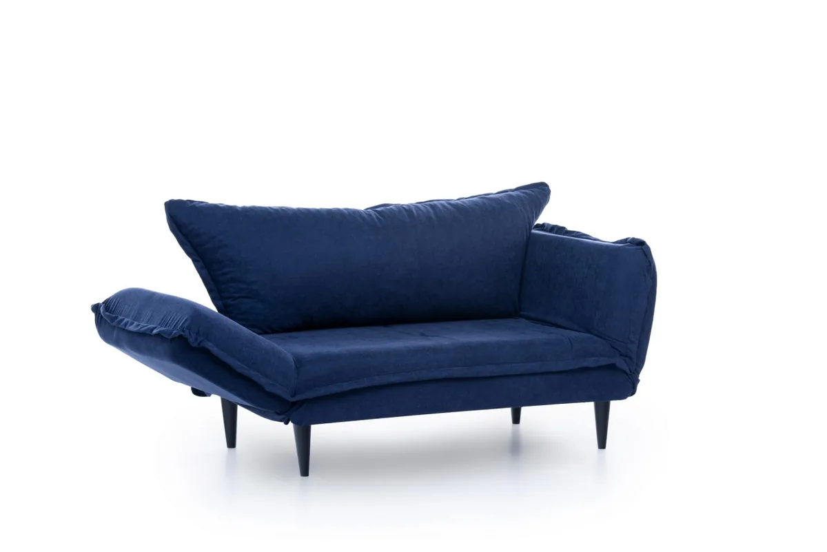 Canapea Extensibila 2 Locuri Salvador Rahim Albastru 150x80cm - imagine 7