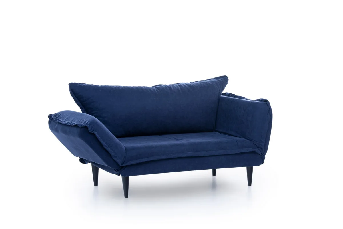 Canapea Extensibila 2 Locuri Salvador Rahim Albastru 150x80cm - imagine 8