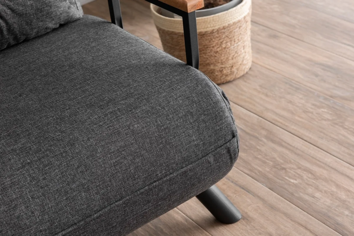 Canapea Extensibila 2 Locuri Salvador Sando Gri Inchis 175x133x41cm - imagine 5