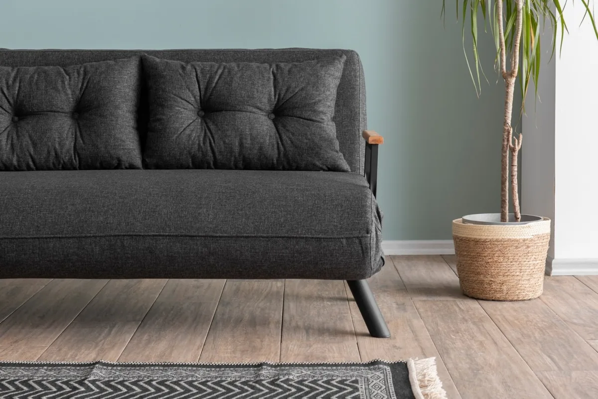 Canapea Extensibila 2 Locuri Salvador Sando Gri Inchis 175x133x41cm - imagine 8