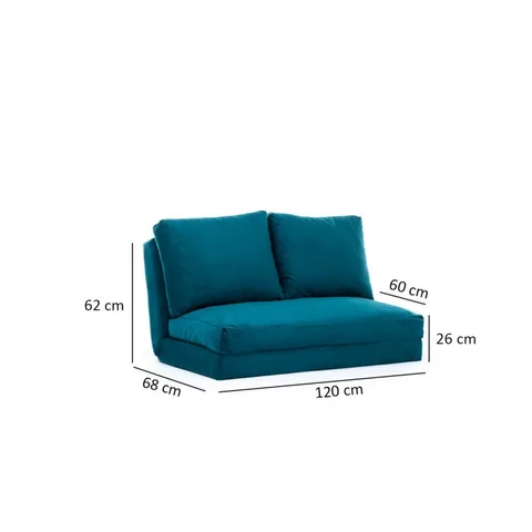 Canapea Extensibila 2 Locuri Salvador Taida Verde Petrol - imagine 2