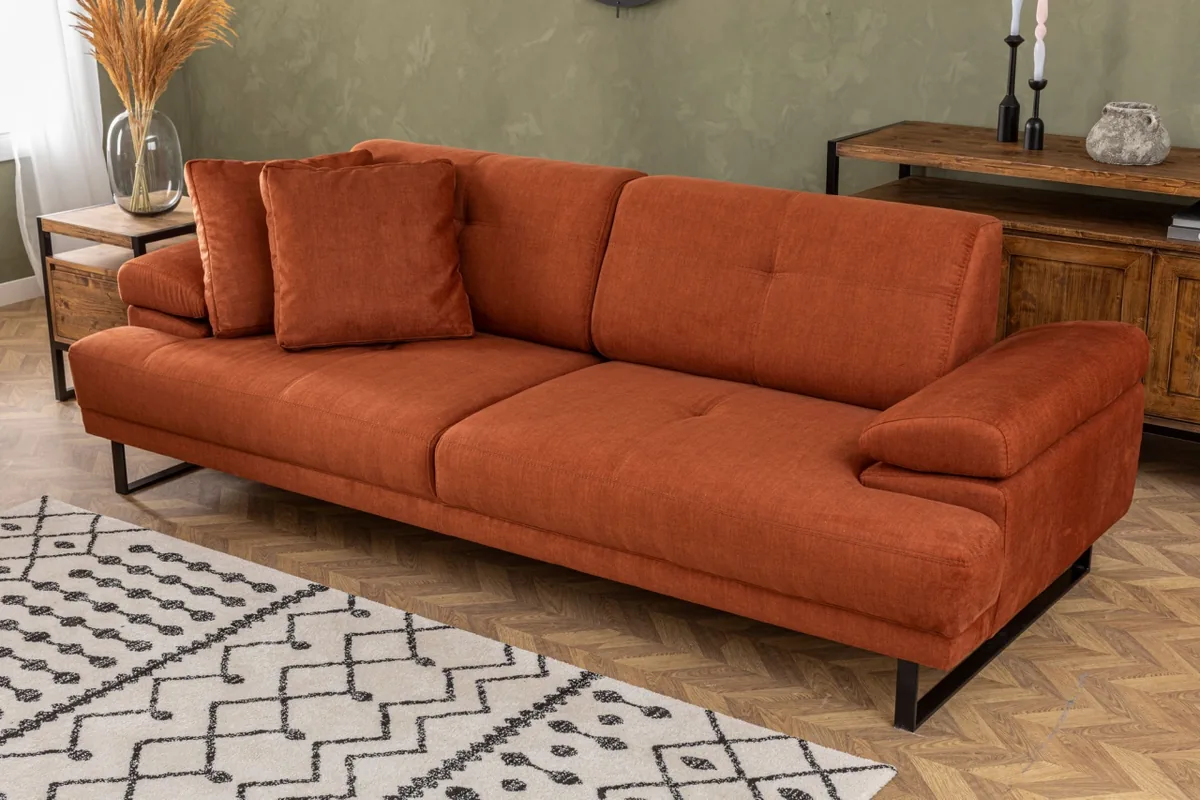 Canapea Extensibila 3 Locuri Asir Group Mustang Portocaliu - imagine 3