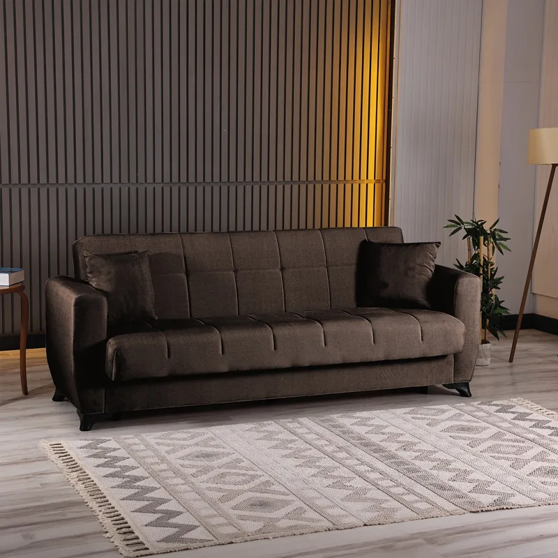 Canapea Extensibila 3 Locuri Pako Modesto cu Spaces de Depozitare Maro