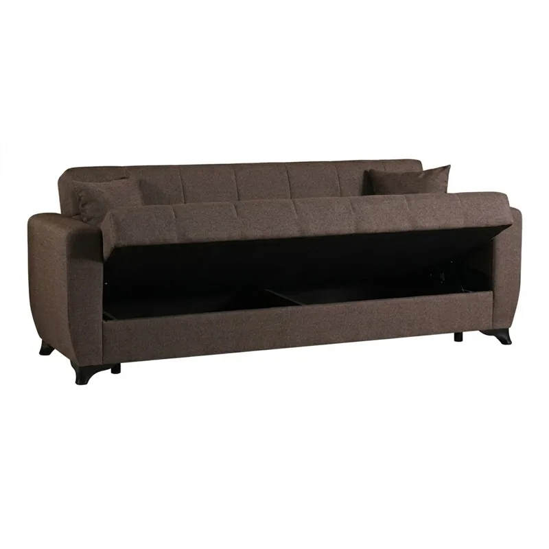 Canapea Extensibila 3 Locuri Pako Modesto cu Spaces de Depozitare Maro - imagine 3