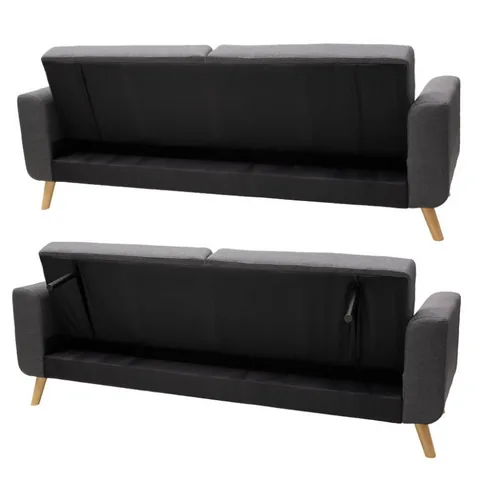 Canapea Extensibila 3 Locuri Pako World Carmelo Gri 214x80x86cm - imagine 8