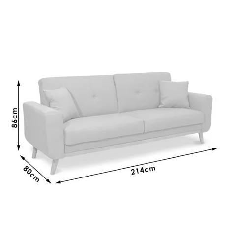 Canapea Extensibila 3 Locuri Pako World Carmelo Gri 214x80x86cm - imagine 9
