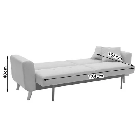Canapea Extensibila 3 Locuri Pako World Carmelo Gri 214x80x86cm - imagine 10