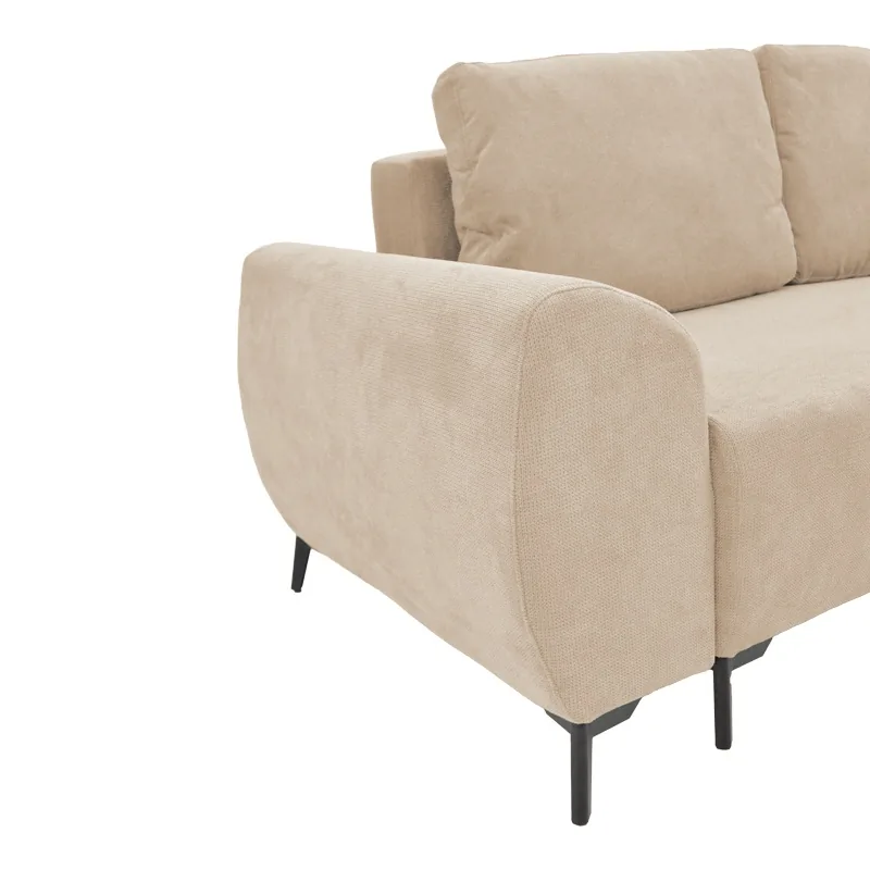Canapea Extensibila 3 Locuri Pako World Textil Bej 286x204x93cm - imagine 7