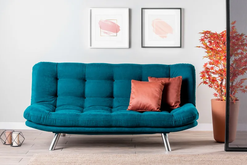 Canapea Extensibila 3 Locuri Salvador Misa Sofabed Verde - imagine 3