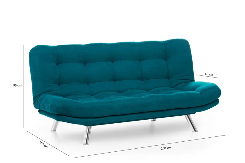 Canapea Extensibila 3 Locuri Salvador Misa Sofabed Verde - imagine 10