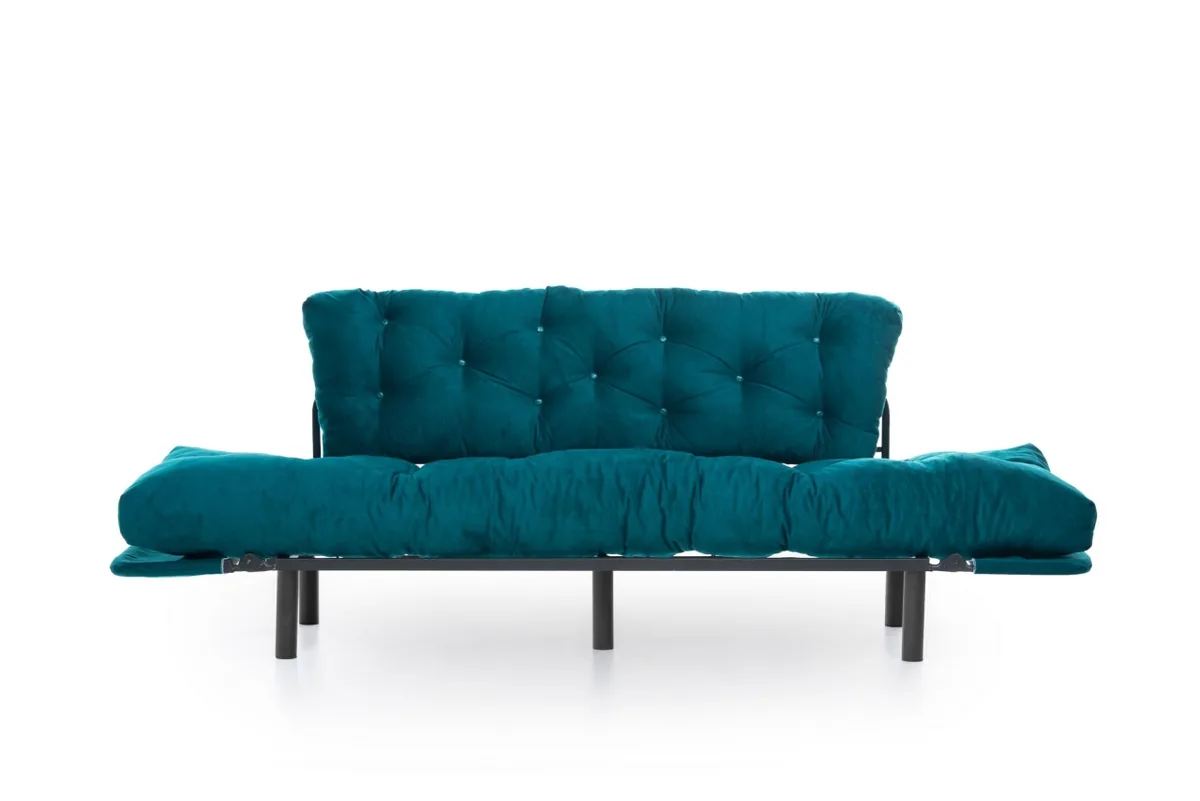Canapea Extensibila 3 Locuri Salvador Nitta Verde Inchis 225x70cm - imagine 5