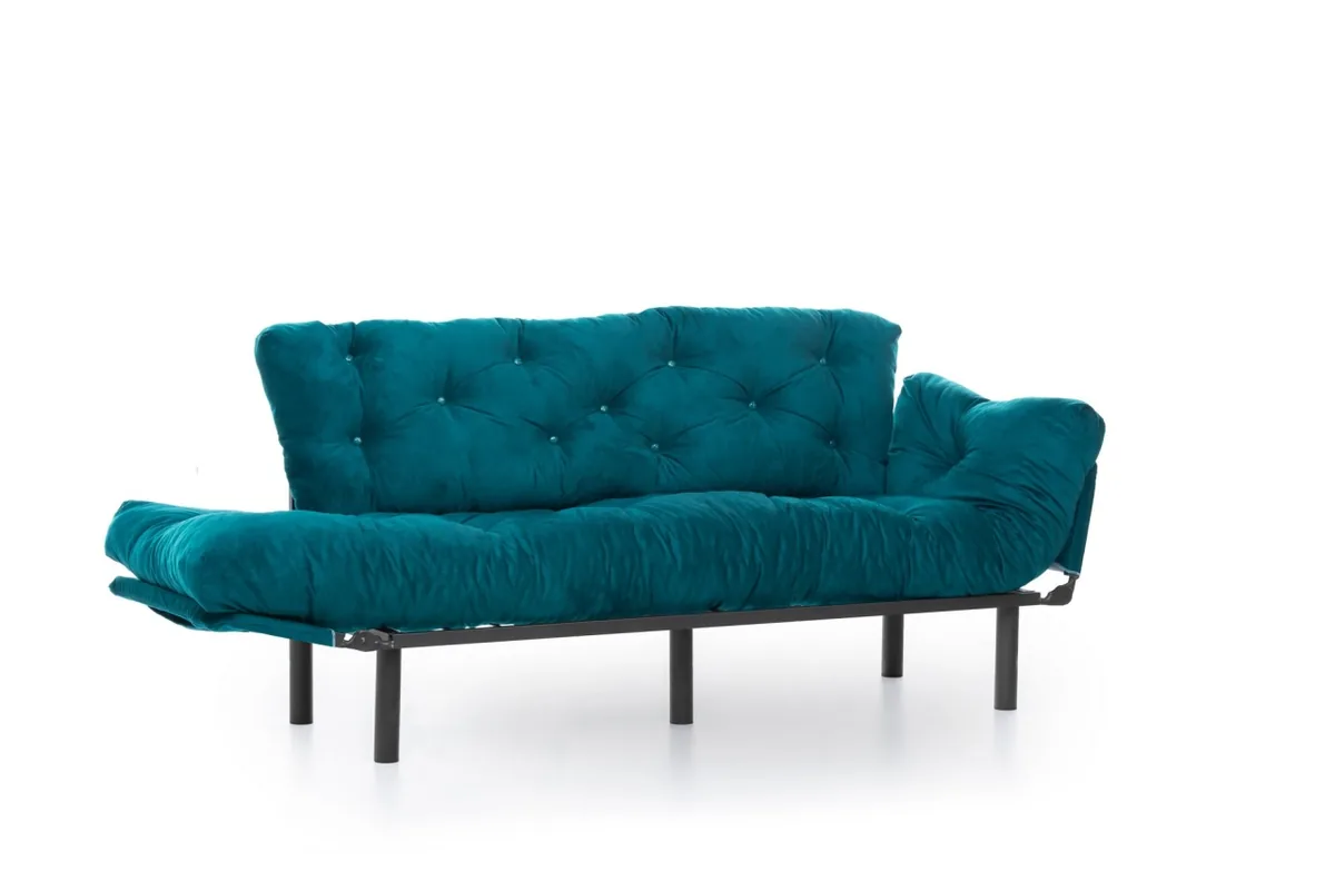 Canapea Extensibila 3 Locuri Salvador Nitta Verde Inchis 225x70cm - imagine 7