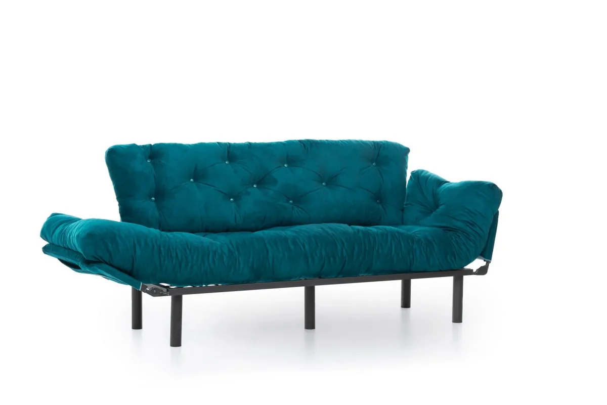 Canapea Extensibila 3 Locuri Salvador Nitta Verde Inchis 225x70cm - imagine 8