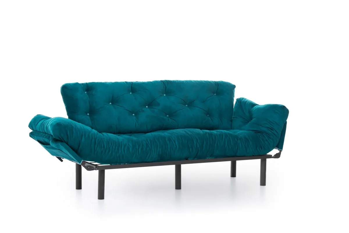 Canapea Extensibila 3 Locuri Salvador Nitta Verde Inchis 225x70cm - imagine 9