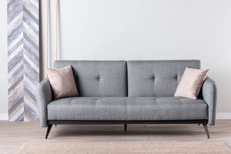 Canapea Extensibila 3 Locuri Salvador Ron Sofabed Gri - imagine 6