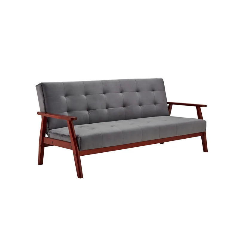 Canapea Extensibilă Livetastic Lemn Cireș Textil Gri Închis