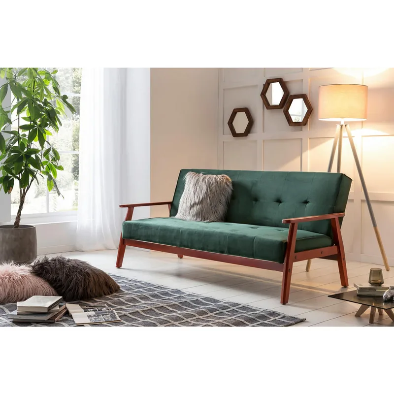 Canapea Extensibila Livetastic Lemn Cires Verde