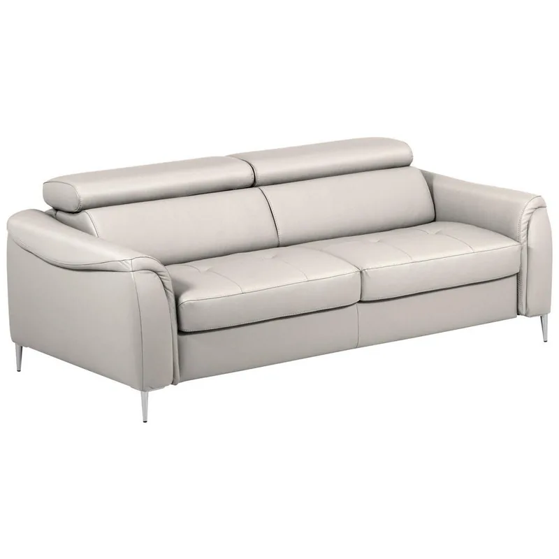 Canapea Extensibila Mid.You 3 Locuri Piele si Textil Gri Gheata