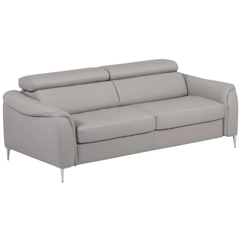 Canapea Extensibila Mid.You Piele Naturala Gri Deschis 3 Locuri