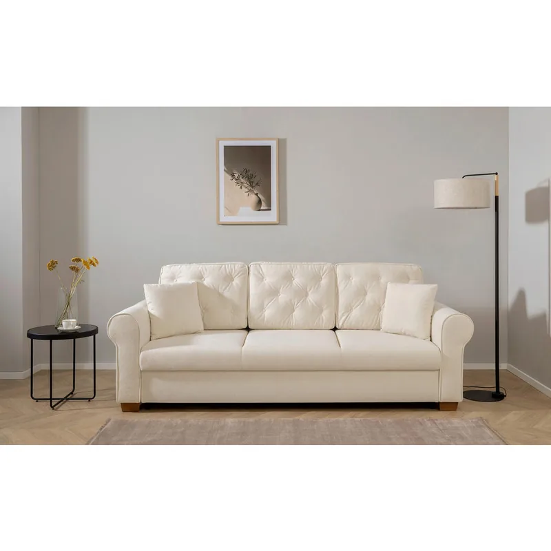 Canapea Extensibila Mid.You Textil Boucle Crem