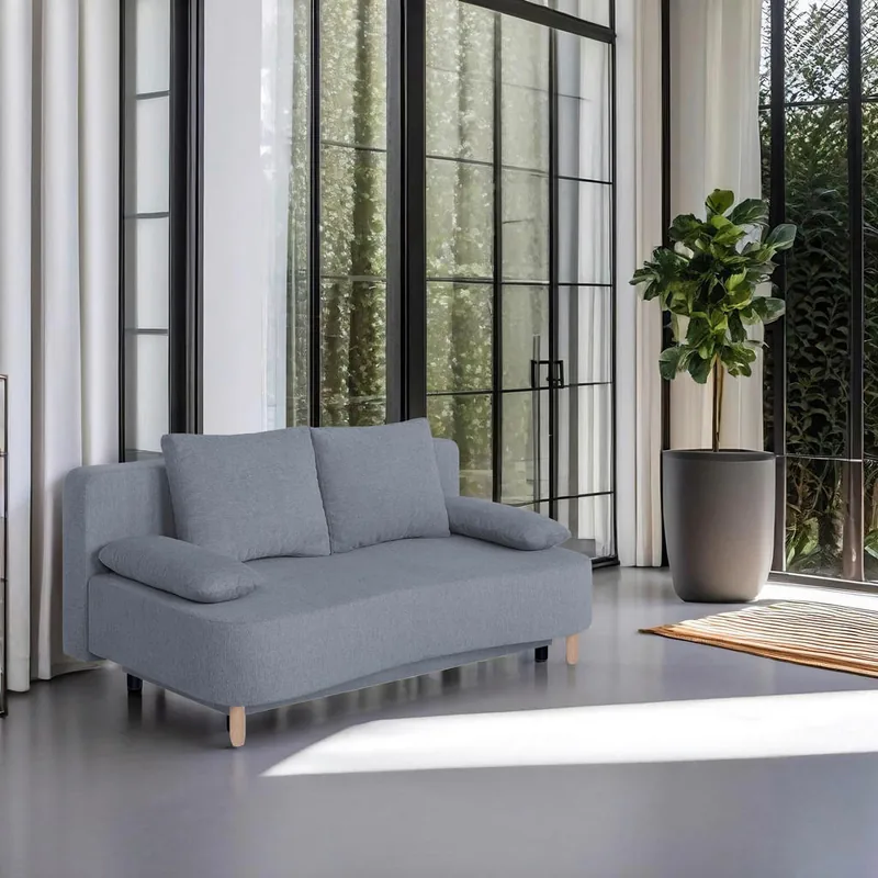 Canapea Extensibila P & B Textil Gri Inchis