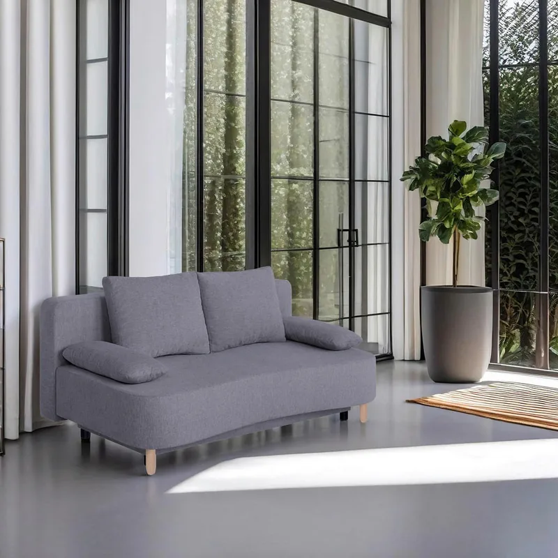 Canapea Extensibila P & B Textil Mocca Lada Depozitare 2 Locuri