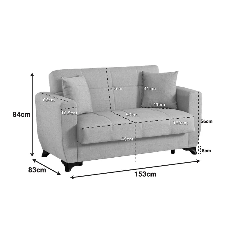Canapea Extensibila Pako Modesto 2 Locuri Maro 153x84x86cm - imagine 7