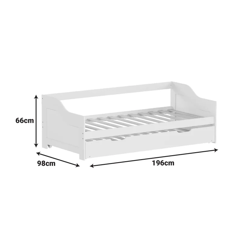 Canapea Extensibila Pako World Benato 98x196x66 cm Alb - imagine 8