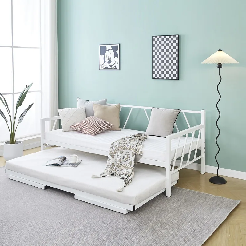 Canapea Extensibila Pako World Remmie Alb 94x198x81 cm - imagine 3