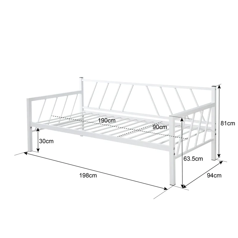 Canapea Extensibila Pako World Remmie Alb 94x198x81 cm - imagine 8
