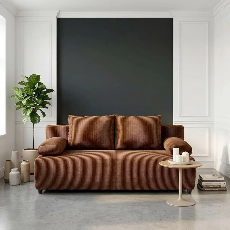 Canapea Extensibila P&B Textil Rosu Deschis