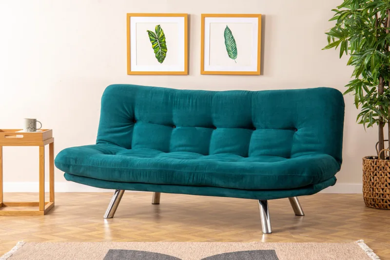 Canapea Extensibila Salvador Misa Small Sofabed 3 Locuri Verde Petrol