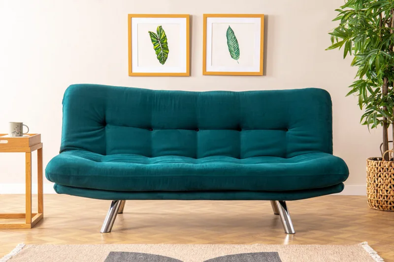 Canapea Extensibila Salvador Misa Small Sofabed 3 Locuri Verde Petrol - imagine 2