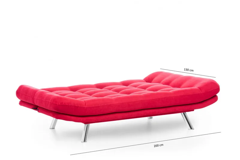 Canapea Extensibila Salvador Misa Sofabed 3 Locuri Rosu - imagine 2