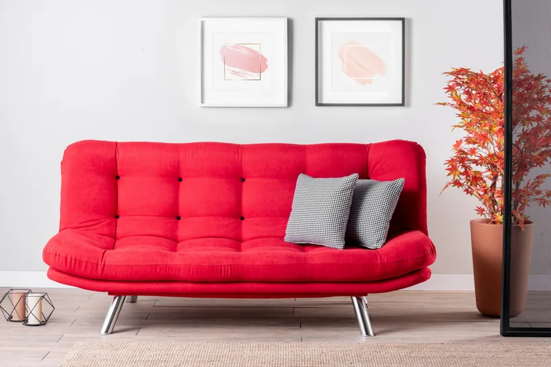 Canapea Extensibila Salvador Misa Sofabed 3 Locuri Rosu - imagine 3