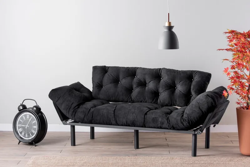Canapea Extensibila Salvador Nitta 3 Locuri Negru