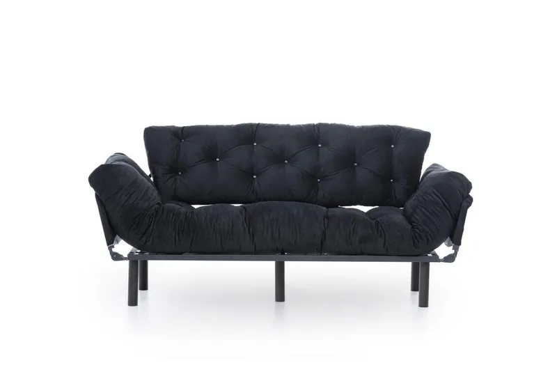 Canapea Extensibila Salvador Nitta 3 Locuri Negru - imagine 3