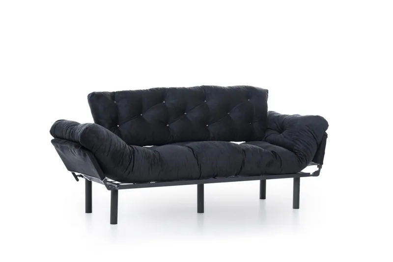 Canapea Extensibila Salvador Nitta 3 Locuri Negru - imagine 10