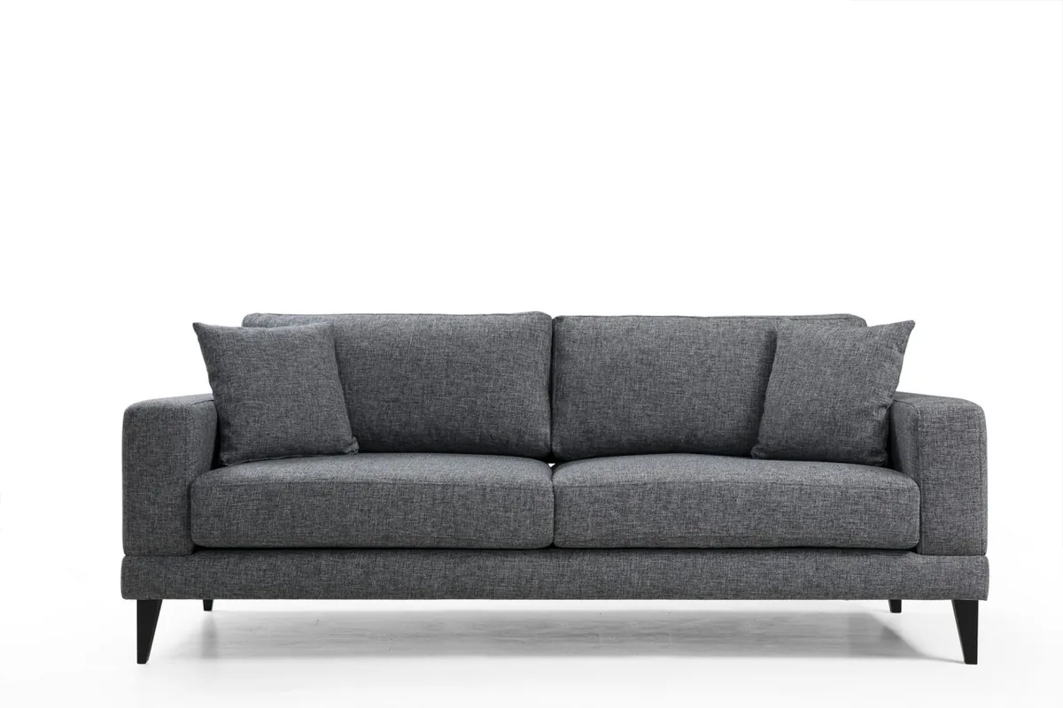 Canapea Extensibila Salvador Nordic 3 Locuri Gri Inchis 210x90x85cm - imagine 2