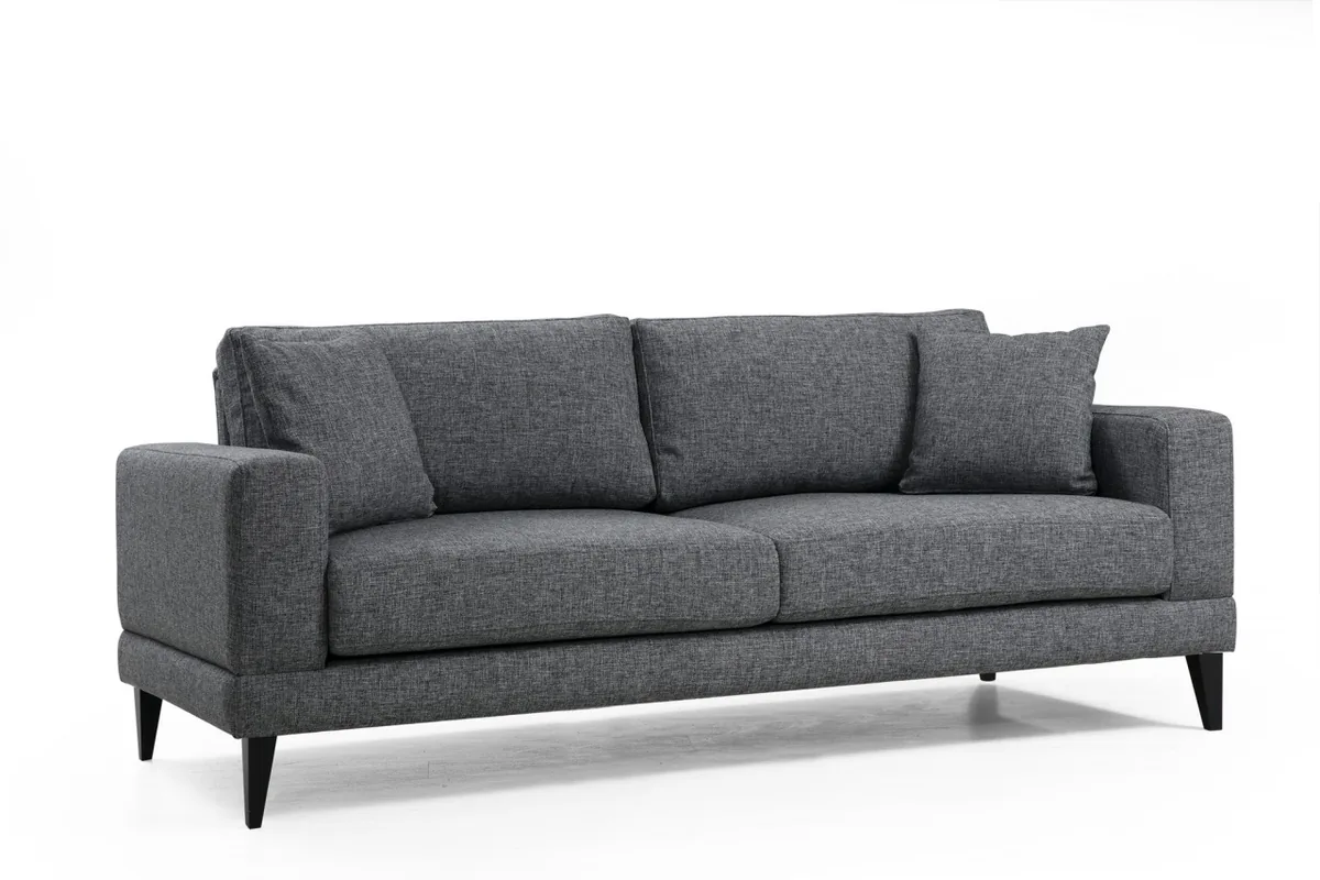 Canapea Extensibila Salvador Nordic 3 Locuri Gri Inchis 210x90x85cm - imagine 3