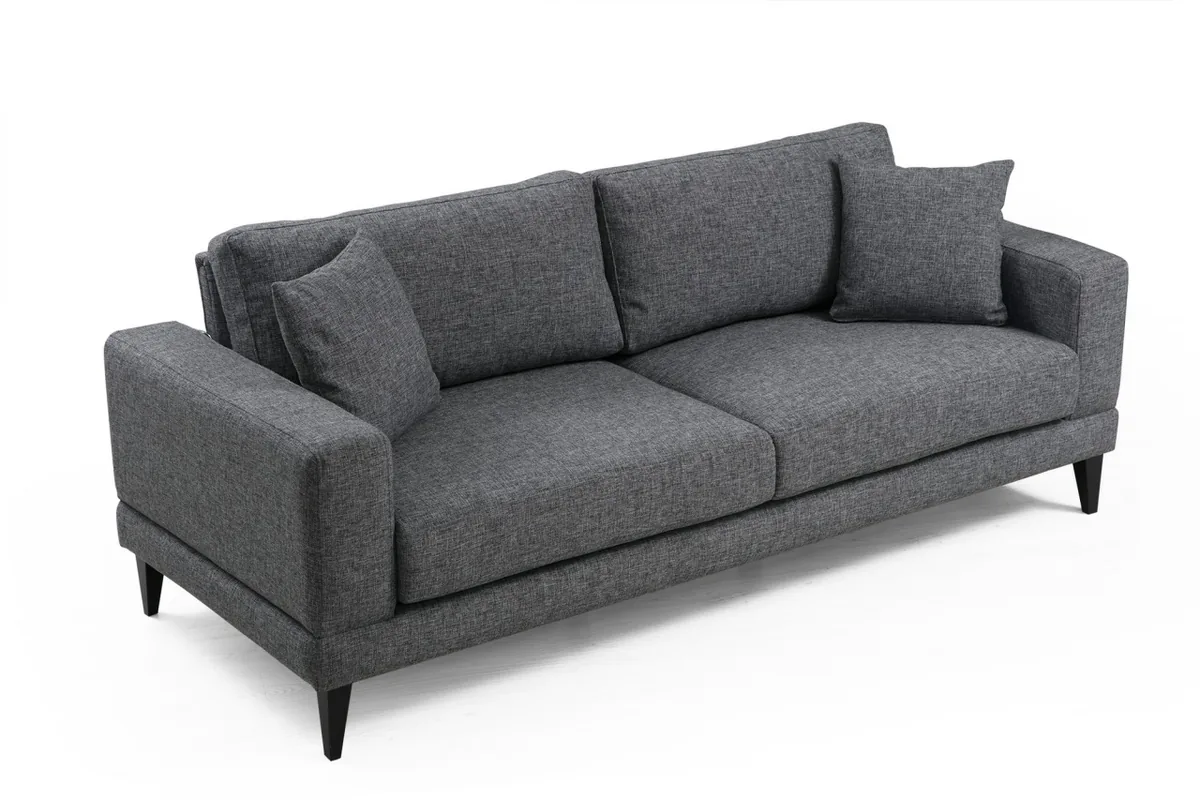 Canapea Extensibila Salvador Nordic 3 Locuri Gri Inchis 210x90x85cm - imagine 4